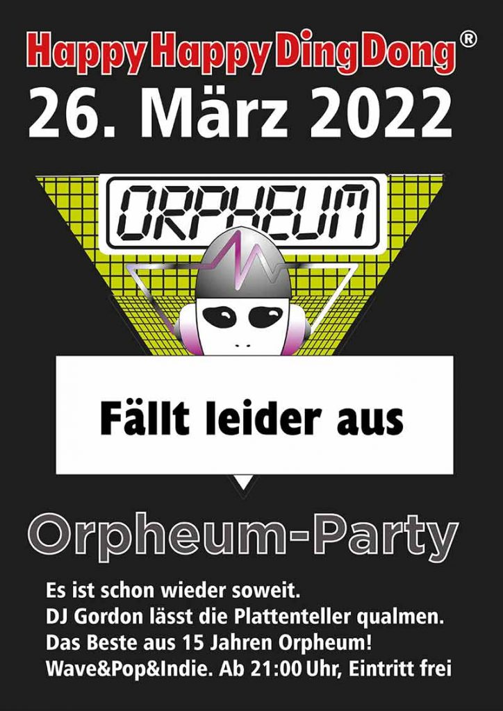 Poster Orpheum März 2022 Ausfall