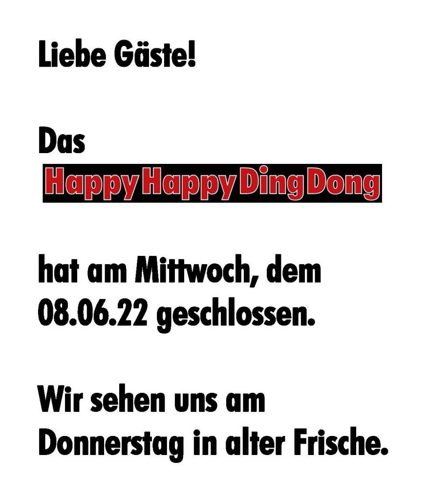 Mittwoch geschlossen