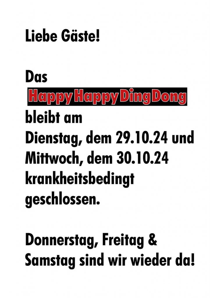 Dienstag Und Mittwoch Geschlossen