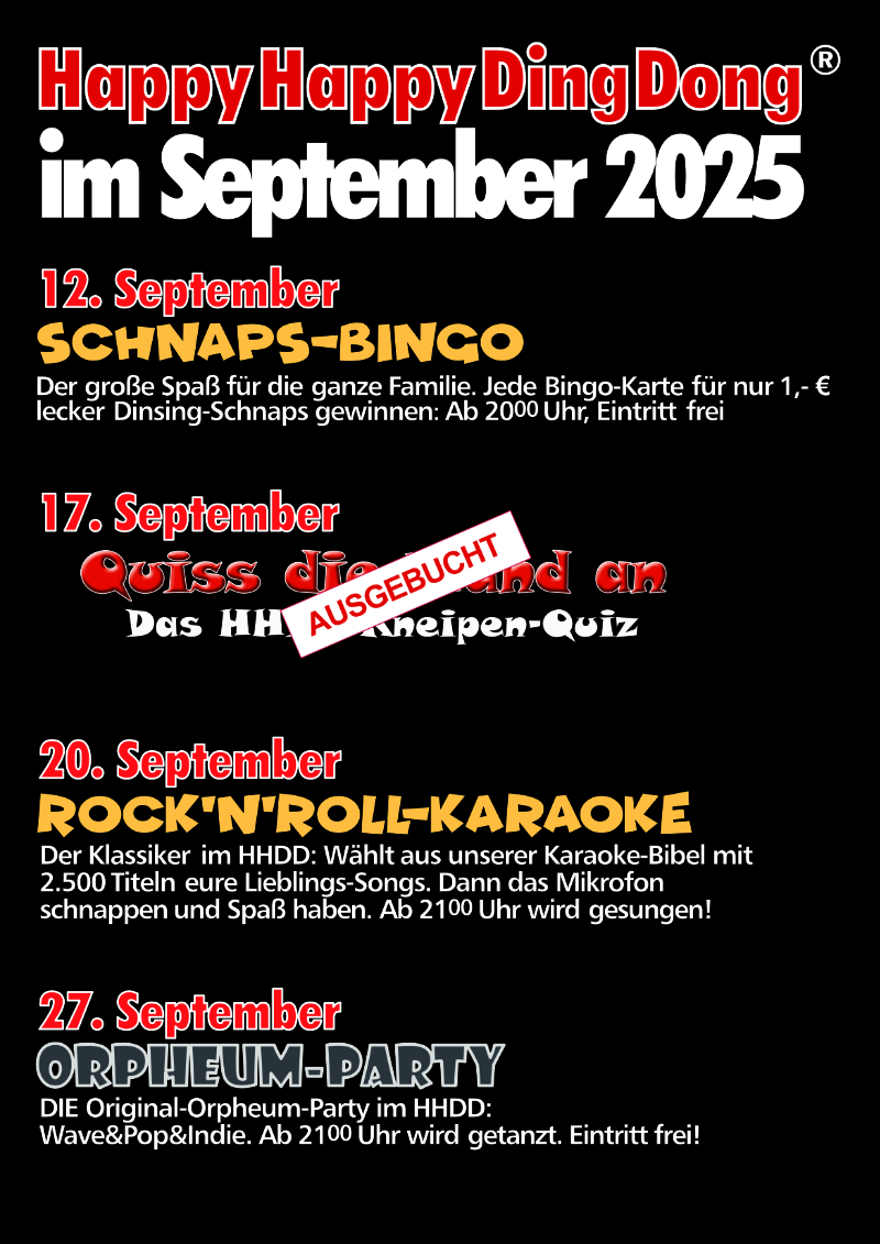 Mehr über den Artikel erfahren HHDD-Programm September 2025