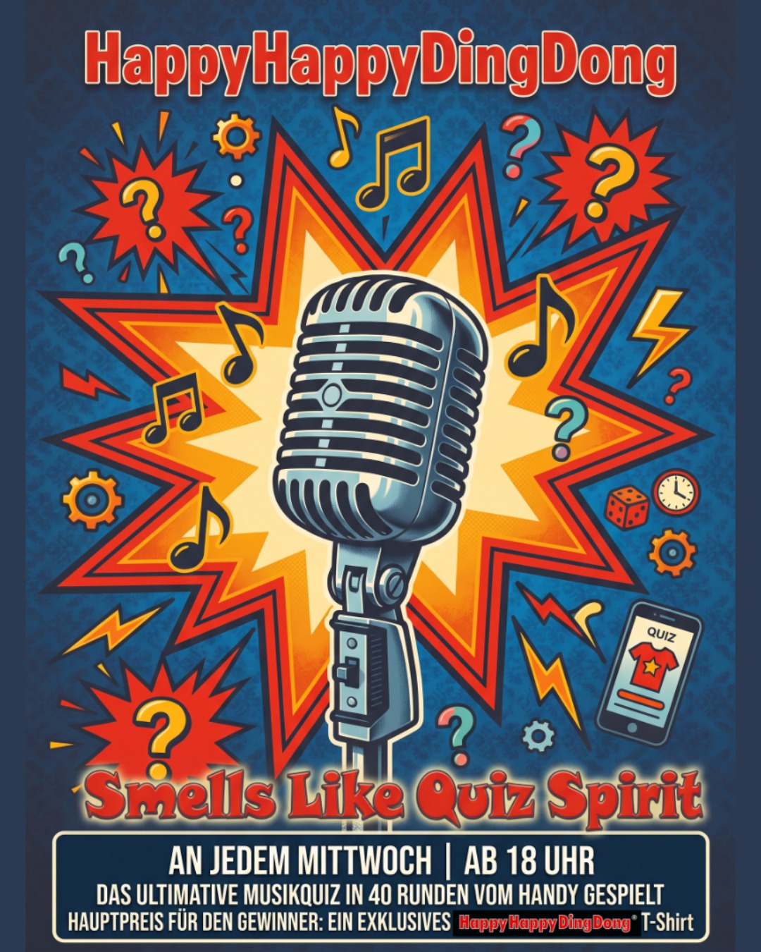 Plakat zum Musikquiz Smells Like Quiz Spirit im HappyHappyDingDong in Dortmund