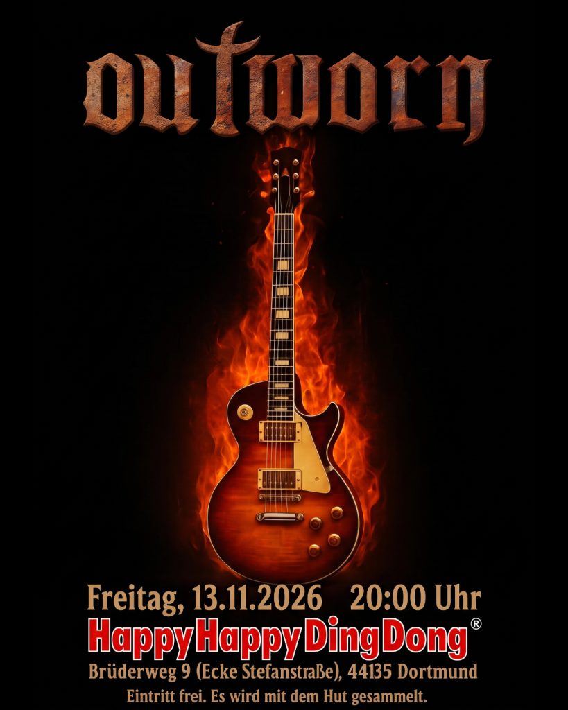 Plakat zum Konzert von Outworn am 13. November 2026 im HappyHappyDingDong in Dortmund
